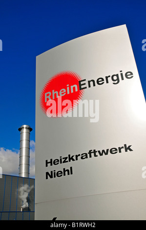 Niel II, moderne KWK-Kraftwerk in Köln, Gas- und Dampfturbine angetrieben, North Rhine-Westphalia, Germany, Europe Stockfoto