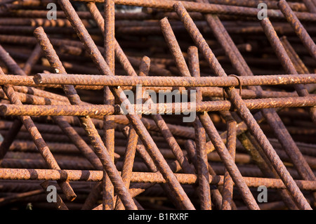 Bewehrung Strahl Käfig, detail Stockfoto