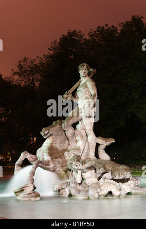 Neptunbrunnen im alten botanischen Garten, München, Bayern, Deutschland, Europa Stockfoto