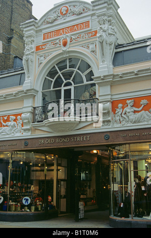 die Arkade Geschäfte Gallery Old Bond Street in London Stockfoto