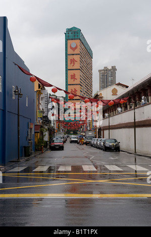 Blick auf schmalen Gebäude aus Chinatown in Singapur Stockfoto