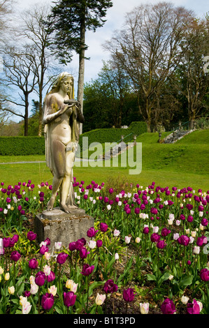 weiße Dame Statue Torosay Castle Insel mull, Schottland Stockfoto