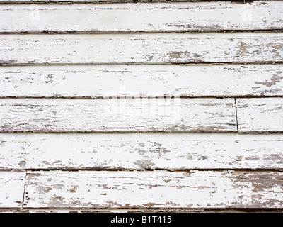 Alten Holzwand mit abgeplatzte Farbe Stockfoto