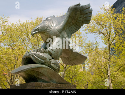 New York War Memorial American Eagle im Battery Park in Manhattan Stockfoto