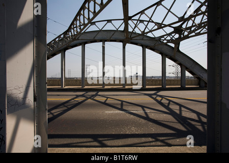 Sixth Street Brücke über Los Angeles Fluss Los Angeles California Vereinigte Staaten von Amerika Stockfoto