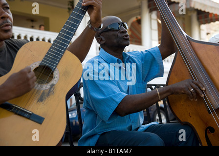 Kubanische Musiker im Parque Céspedes, Santiago De Cuba Stockfoto