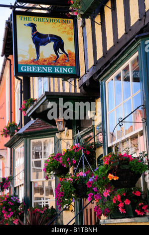 Der Greyhound Public House, Lavenham, Suffolk England UK Stockfoto