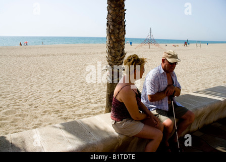 Strand La Bajadilla in Roquetas de Mar Dorf ALMERIA Andalusien Spanien Stockfoto