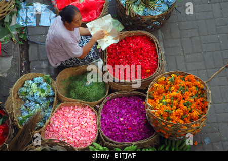 Am frühen Morgen Blumenmarkt bei Ubud Bali Indonesien Nr. MR Stockfoto