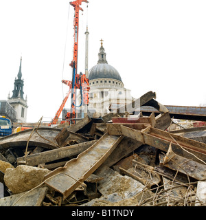 Gesicht von London Sanierung Schutt verändern Stockfoto