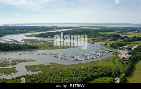 Luftaufnahme von Beaulieu River, Hampshire. VEREINIGTES KÖNIGREICH. Stockfoto