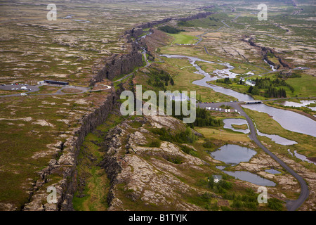 Mid-Atlantic Ridge Störungszone, Nationalpark Thingvellir, Island Stockfoto