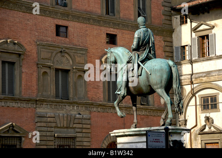 Statue der Mann auf dem Pferd, Florenz, Italien Stockfoto