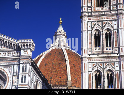 Dom und abstrakte Campanile Nahaufnahme Florenz Florenz Toskana Italien Stockfoto