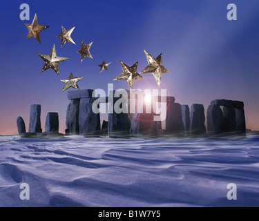 GB - WILTSHIRE: Weihnachten Konzept (Stonehenge) Stockfoto