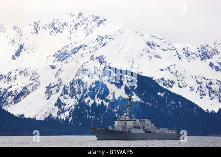 Der Lenkwaffenzerstörer USS Chaffee 90 Seward Alaska Stockfoto