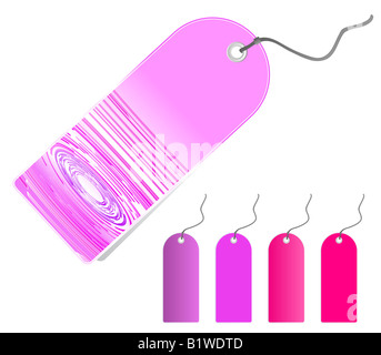 Vektor-Illustration eines abstrakten Einzelhandel Tags mit Leine und weitere bunte Stichwörter Set 2 Stockfoto