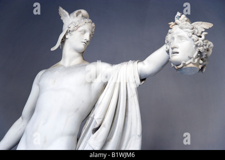 Italien Lazio Rom Vatikan Museum Belevdere Palast Marmor Statue des Perseus Holding abgetrennten Kopf der Medusa von Antonio Canova Stockfoto