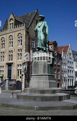 Jan Van Eyck Statue, Brügge, Belgien-Flandern, Europa Stockfoto