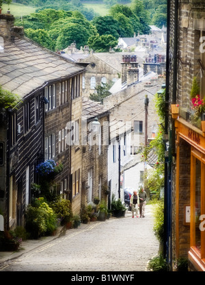 Haworth Hauptstraße West Yorkshire Stockfoto