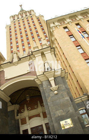 Neu Leningraskaya Hotel Hilton (erbaut 1954), Moskau, Russland.  Eröffnung 2008. Stockfoto