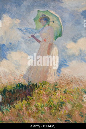 Studie einer Figur im Freien: Frau mit einem Schirm, der sich nach links dreht, Claude Monet, 1886, Musee D'Orsay, Paris, Frankreich Stockfoto