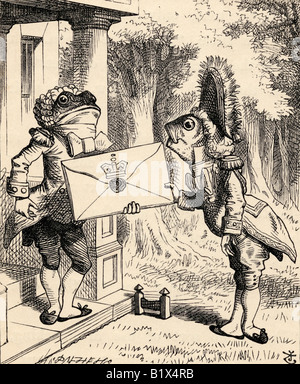 Fish Footman Illustration von John Tenniel aus dem Buch Alice's Adventures in Wonderland von Lewis Carroll, erschienen 1891. Stockfoto