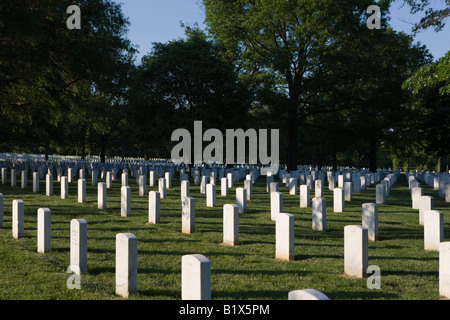 Linien der Gräber auf dem Nationalfriedhof Arlington in Arlington, VA Vereinigte Staaten von Amerika Stockfoto