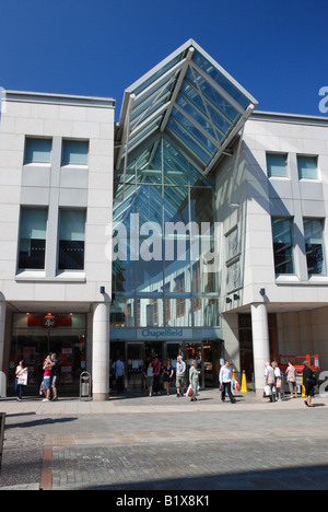 Eingang zum Chapelfield Mall, Norwich, Norfolk Stockfoto