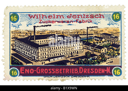 Trading-Stempel Goody Fabrik Wilhelm Jontzsch Zuckerwaren Fabrik ENO Grossbetrieb Dresden N Stockfoto