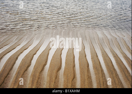 Wellenmuster im Sand auf der Isle of Lewis, äußeren Hebriden, Schottland Stockfoto