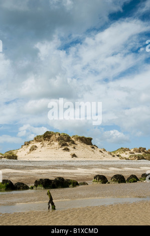 Sanddünen am Strand von Findhorn, Moray Schottland Stockfoto