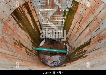 Gas-Pipeline-Installation durch einen Tunnel unter dem Fluss Exe Devon Stockfoto