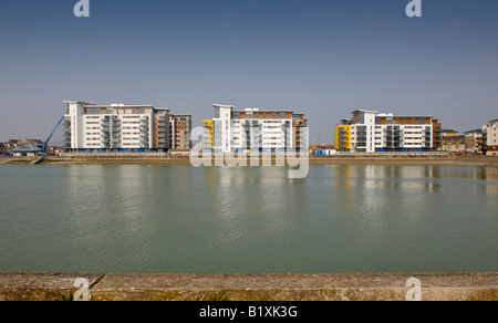 Die Promenade Apartments in Eastbourne Stockfoto