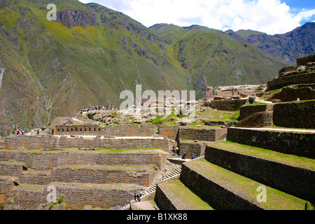 Ollantaytambo Inka Ausgrabungsstätte Urubamba Peru Stockfoto