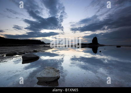 Sonnenuntergang am gegen Bucht Stockfoto