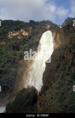 Der 70 Meter hohe Velo de Novia Waterwall am El Chiflon in der Nähe von Comitán, Chiapas, Mexiko Stockfoto