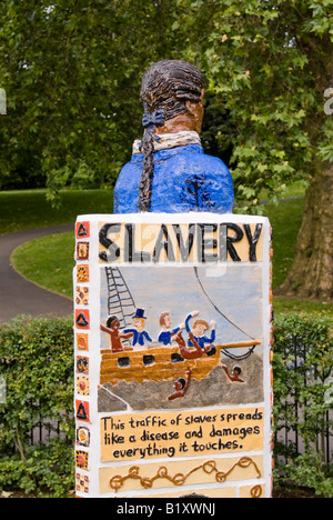 Sockel, Olaudah Equiano im Telegraph Hill Park, enthüllt am 14. Juni 2008 durch den Bürgermeister von Lewisham, Sir Steve Bullock Stockfoto