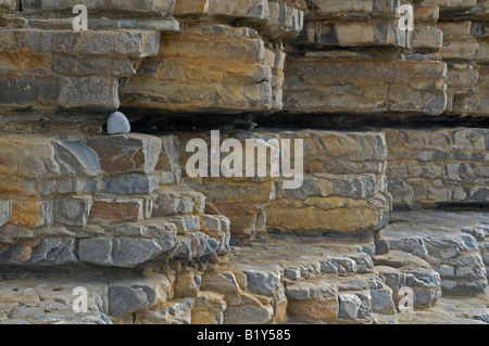 Klippen am Llantwit Major Strand Glamorgan Wales Stockfoto