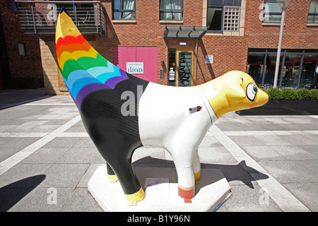 Einer der 120 Superlambanana Skulpturen in Liverpool, der Kulturhauptstadt Europas zu feiern Stockfoto