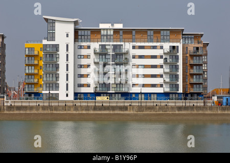 Die Promenade Apartments in Eastbourne Stockfoto