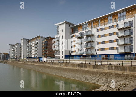 Die Promenade Apartments in Eastbourne Stockfoto