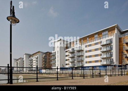 Die Promenade Apartments in Eastbourne Stockfoto