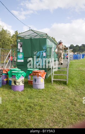 Glastonbury lange Drop Stil Toiletten. Glastonbury Festival 2008 Stockfoto