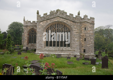 Pilger-Kirche von Clynnog Fawr, Wales, UK Stockfoto