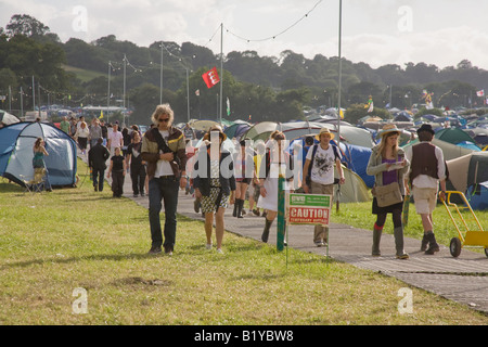 Pennard Hill Campingplatz Glastonbury Festival 2008 Stockfoto