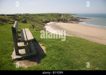 Bank an der Küste der Halbinsel Llyn, Wales, UK Stockfoto