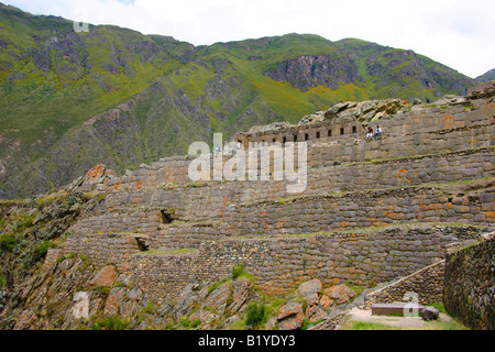 Ollantaytambo Inka Ausgrabungsstätte Urubamba Peru Stockfoto