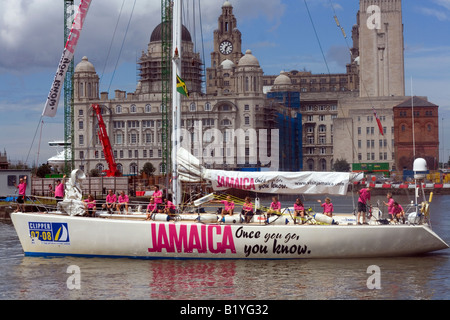 Clipper Jamaika in Liverpool, am Ende der 07-08 rund um die Welt 434 Rennen, 6. Juni 2008 Stockfoto