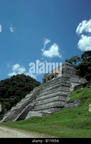 Der Tempel der Inschriften auf den Maya-Ruinen von Palenque, Chiapas, Mexiko Stockfoto